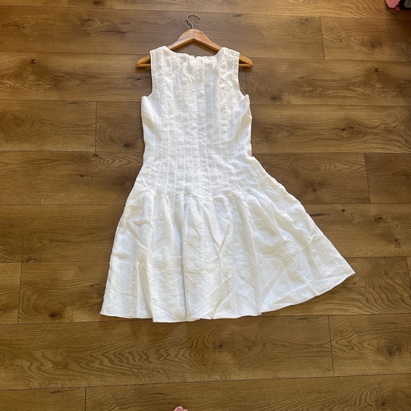 Ralph Lauren Black Label White Sleeveless Midi Pleated Dress Pockets - Picture 6 of 10